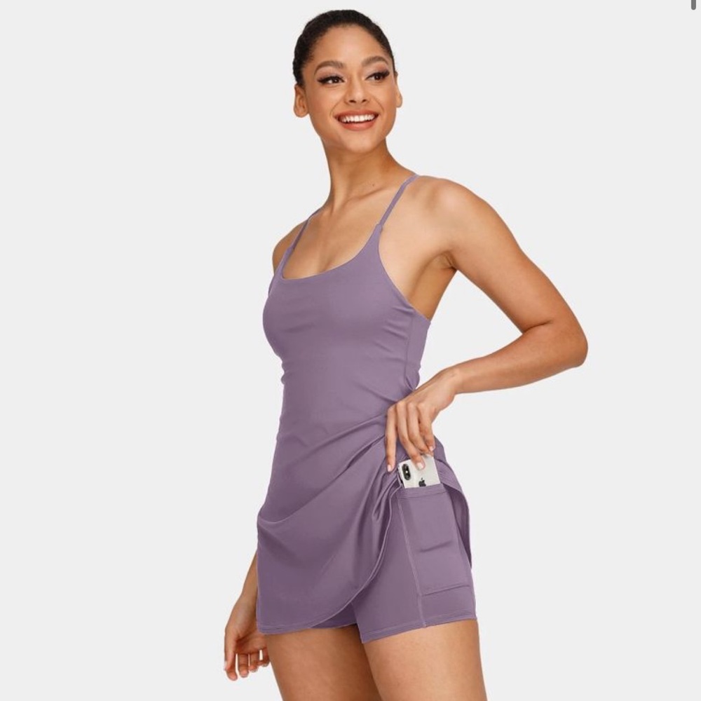 HALARA Everyday Cloudful™ Flare Workout Dress in Tulip Purple